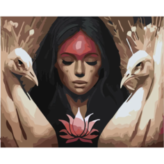 Картина по номерам Девушка с птицами на стену Палитра забав