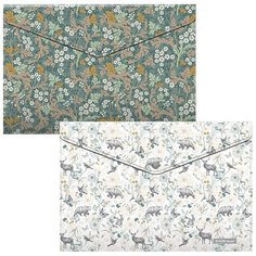 Папка-конверт на кнопке ErichKrause® Natural Life А4 набор из 4шт ассорти