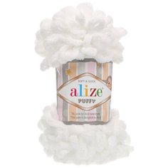 Пряжа Alize puffy 55 белый 1 шт./100 гр.