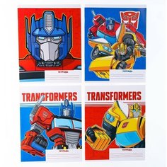 Тетрадь 18 листов, линейка, "Трансформеры" 4 вида микс, Tansformers Hasbro