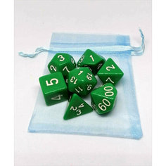 Набор кубиков для игры DnD в мешочке зеленый (DnD48) Mind Games