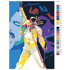 Картина по номерам X-776 "Певец Freddy Mercury (Фредди Меркьюри)" 60х90 Brushes Paints