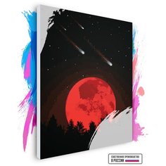Картина по номерам на холсте Красная луна, 90 х 120 см Красиво Красим