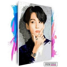 Картина по номерам на холсте BTS Чонгук Тату, 50 х 80 см Красиво Красим
