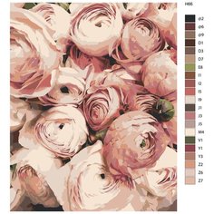 Картина по номерам Н66 "Пионовидные розы", 40х50 см Brushes Paints