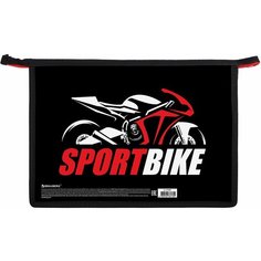 Папка для уроков труда и школы для школьника на молнии Brauberg А4, 2 отделения, органайзер, Sport bike, 270981