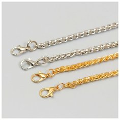 Цепочка с 2-мя карабинами толщина звена 0,2 мм 0,6х60 см золото/серебро микс Noname