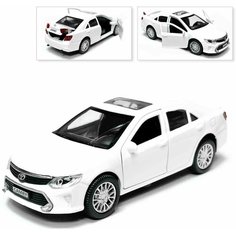 Машинка коллекционная Toyota Camry, инерционная, металическая, белая, Технопарк, 12 см