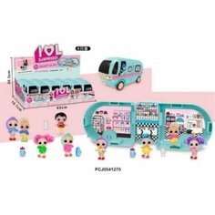 Набор мини фургонов куклы Сюрприз 6 шт в упаковке No Brand