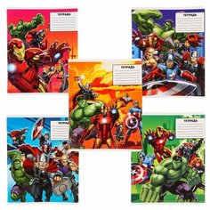 Тетрадь 24 листа, Личности, 5 видов микс, клетка, Мстители Marvel