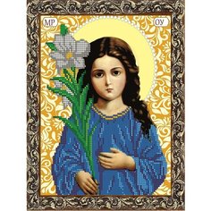Вышивка бисером набор на атласе для вышивания "Вышивочка" икона "Прсв. Бца Трилетствующая" 18*23см