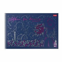 Альбом для рисования А4, 40 листов на гребне "Dream ON", обложка мелованный картон, матовая ламинация, 3D фольга, блок 100 г/м2, микс Hatber