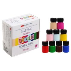 Краска акрил набор Matt 9 штук х 20 мл ЗХК Decola "Тоскана" матовая Невская палитра