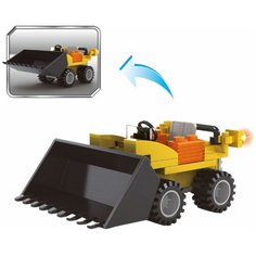 Детский блочный конструктор Городские строители, машина с грейдером, 16 х 23 х 2 см. Yarteam