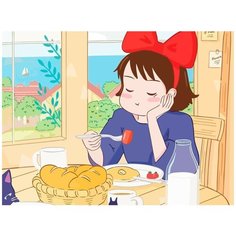 Картина по номерам на холсте Аниме Ведьмина служба доставки Миядзаки - 7425 Г 30x40