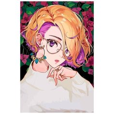 Картина по номерам на холсте игра Tokyo 7th Sisters - 8192 В 60x40