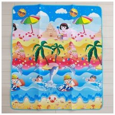 Коврик детский на фольгированной основе "Морской мир", размер 176х150 см Крошка Я