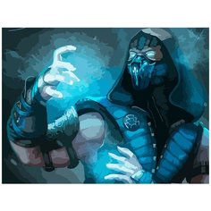 Картина по номерам на холсте игра Mortal Kombat (Саб-Зиро) - 8185 Г 30x40