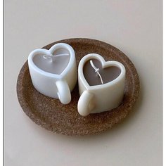 Силиконовая форма Сердечко в виде кружки для свечей, мыла, гипса Нет бренда