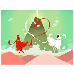 Картина по номерам на холсте Journey (пустыня, пейзаж, гора, персонажи) - 4