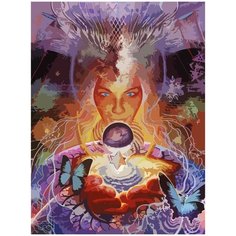 Картина по номерам на холсте эзотерика души тела космоса провидения таинств йога - 1676 30X40