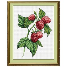 Набор для вышивания Жар-Птица "Веточка малины", 18x15 см