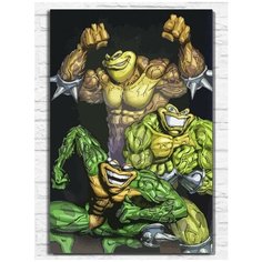 Картина по номерам на холсте Игра double dragon (battetods, ретро, 16 bit, 8 bit, XBOX, PS 4) - 9395 В 60x40