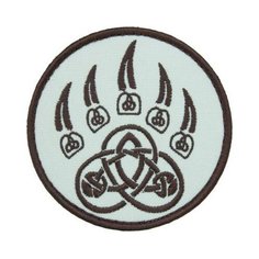 Нашивка ( шеврон патч patch ) тактическая Лапа Велеса вышитая на липучке D-8 коричневая Нет бренда