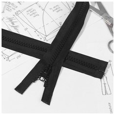 Молния "Трактор", №8, разъемная, 100 см, цвет черный./В упаковке шт: 10 Noname