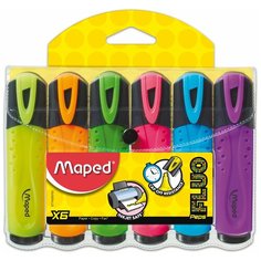 Набор текстовыделителей MAPED (Франция) 6 шт, ассорти, "Fluo Peps Classic", линия 1 - 5 мм