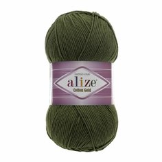 Пряжа ALIZE Cotton gold, хаки - 29, 55% хлопок, 45% акрил, 5 мотков, 100 г, 330 м.
