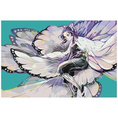 Картина по номерам на холсте с подрамником ЖПН "Клинок рассекающий демонов: Шинобу Кочо", Раскраска 40x60 см, Манга Аниме Девушки