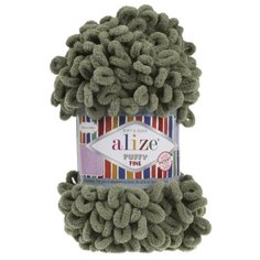 Пряжа Alize Puffy Fine, 100 г, 14.5 м, 5 шт., хаки
