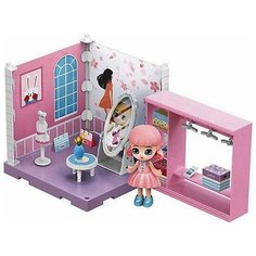 Игровой набор с куклой ABtoys Модульный домик Собери сам, 1 секция Мини-кукла в гардеробной комнате, с аксессуарами, WJ-14333, мультиколор