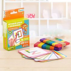Игровой набор, ZABIAKA, "Изучаем буквы", обучающая игра для малышей с палочками