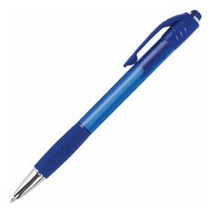 Ручка шариковая автоматическая с грипом BRAUBERG SUPER, синяя, корпус синий, узел 0,7 мм, линия письма 0,35 мм, 143374