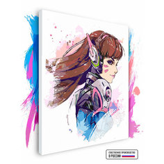 Картина по номерам на холсте Overwatch - D VA В профиль, 40 х 50 см Красиво Красим