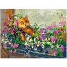 Набор для творчества Белоснежка картина по номерам на холсте Любимый кот на отдыхе 40 см