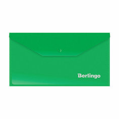 Папка-конверт на кнопке Berlingo, С6, 180мкм, зеленая, 25 штук, 153946