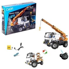 CADA Конструктор радиоуправляемый «Грузовик-Кран», 838 деталей, 2 в 1, с аккумулятором