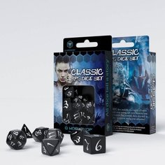 Набор кубиков для настольных ролевых игр Q-Workshop Classic RPG Black & white Dice Set