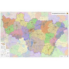 Настенная карта Владимирской области 140 х 200 см (на самоклеющейся пленке) Отрок