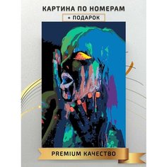 Картина по номерам Девушка Арт Неон / Girl Art neon холст на подрамнике 40*60