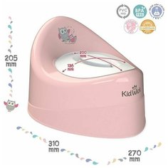 Горшок детский Kidwick "Ракушка", розовый/белый, с крышкой
