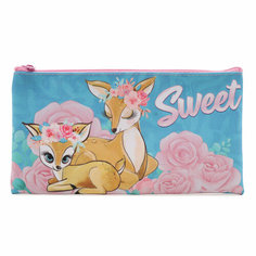 70012 Пенал плоский Оленята, на молнии, 20,5*10,8 см Centrum