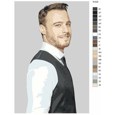 Картина по номерам W-636 "Турецкий сериал - Постучись в мою дверь. Керем Бюрсин - Серкан Болат" 40х60 Brushes Paints