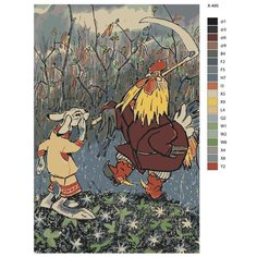 Картина по номерам X-495 "Юрий Васнецов: Зайкина избушка" 60х90 Brushes Paints
