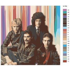 Картина по номерам X-755 "Рок-группа Queen" 70х70 Brushes Paints
