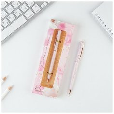 Подарочная ручка "С 8 марта", металл, синяя паста, 1 мм Art Fox