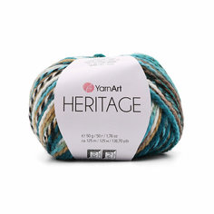 Пряжа для вязания YarnArt Heritage, 50г, 125м (25% шерсть, 75% акрил) (337 принт), 10 мотков